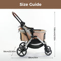 3-in-1 Aluminum Frame Stroller for Small and Medium Dogs and Cats, Foldable with Mesh Panels