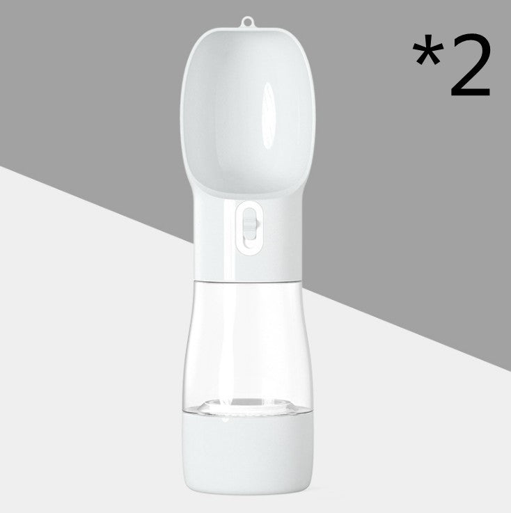 Portable 2-in-1 Dog Travel Water Bottle and Food Container, 9 oz (258 ml) Capacity with Carry Strap