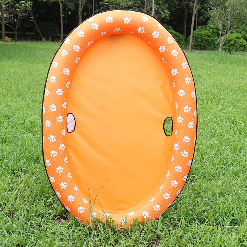 Floating Pool Hammock for Dogs, Inflatable PVC Chamber with Nylon Oxford Cover and Drain Holes, 53 x 35 in