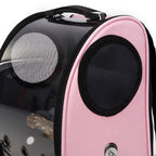 Pink carrier with round mesh window, front view