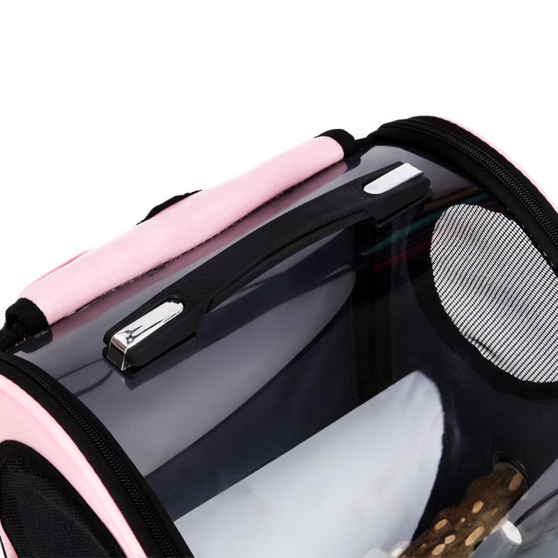 Pink carrier opened flat showing the padded interior