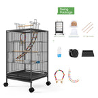 Black cage shown with the swing accessory set