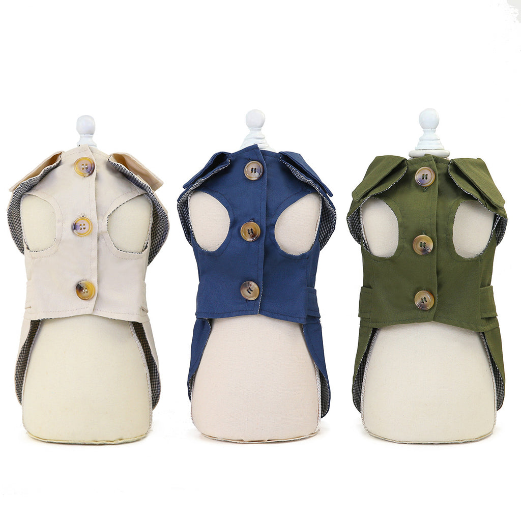 The three coats fitted on display mannequins