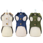 The three coats fitted on display mannequins