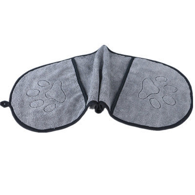 Grey microfibre paw towel opened flat