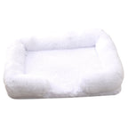 White plush sofa bed with raised bolster edge