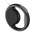 Black ring-shaped leash with grey grip, front view