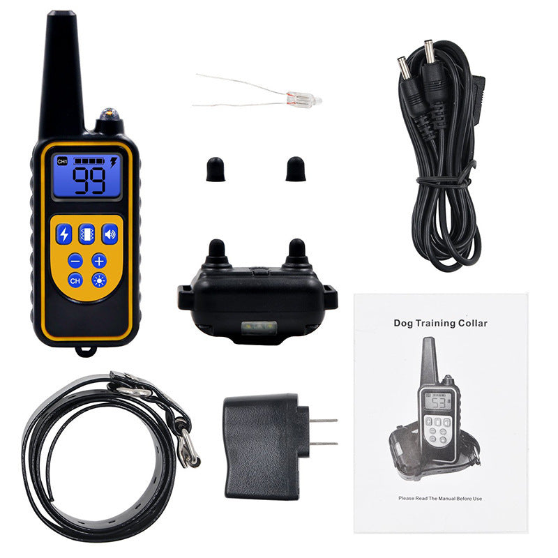 Full kit laid out: transmitter, receivers, cables, charger and manual