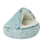 Mint shell nest, empty, viewed from the side