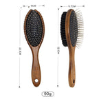 Oval pin brush and oval bristle brush side by side