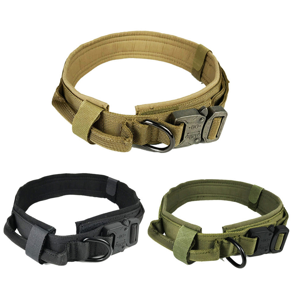 Khaki tactical collar above black and olive collars