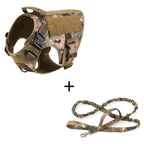 Camouflage vest shown beside a camouflage leash