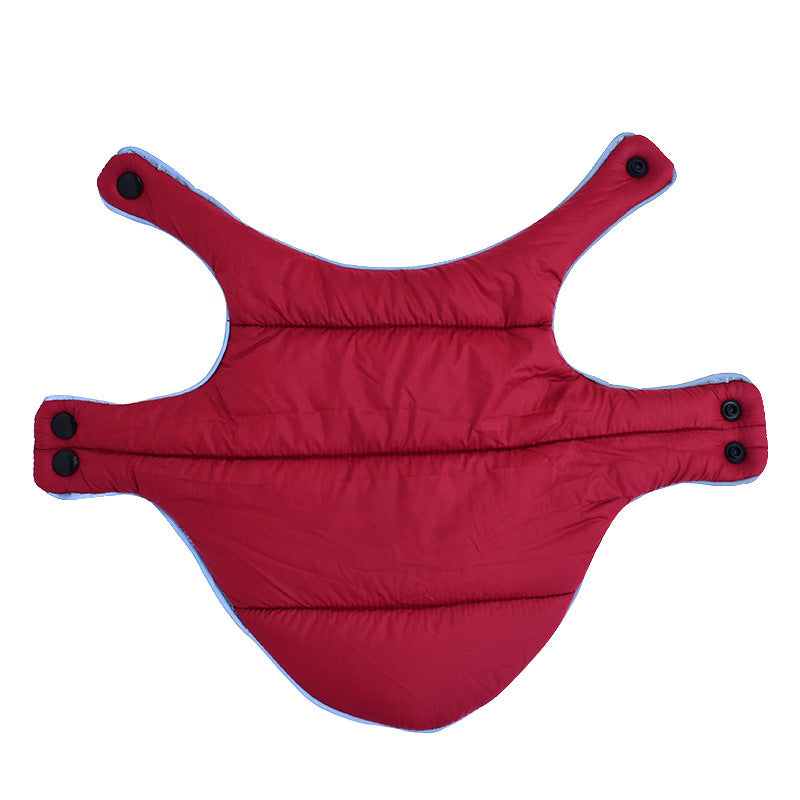 Burgundy jacket laid open showing the outer shell